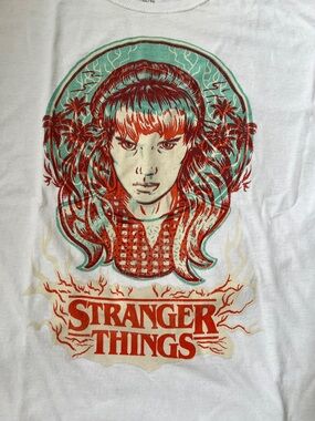 NETFLIX STRANGER THINGS Graphic Short Sleeve T-Shirt White Unisex Size XL